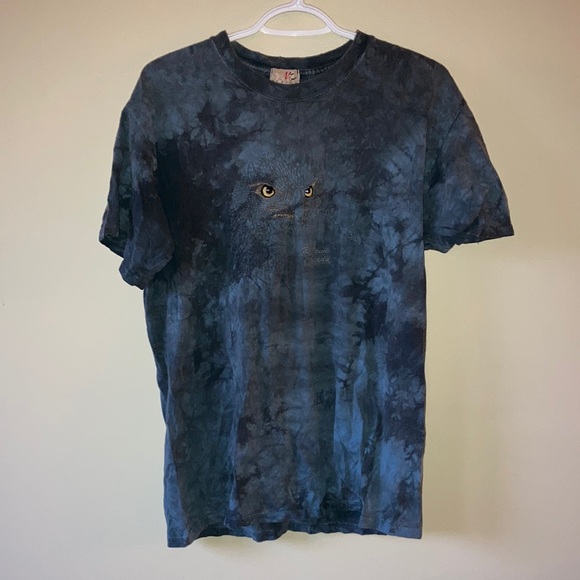 Navy blue tie dye short sleeve with owl head - Picture 1 of 2